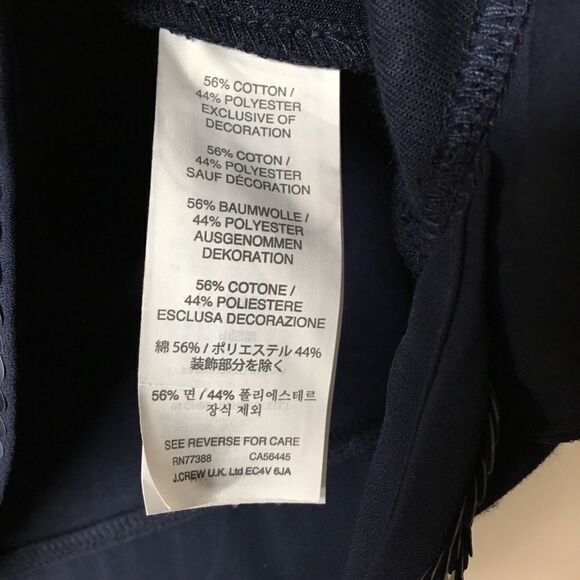 J. Crew XS Sequin Trim sweatshirt Navy boxy layer - Picture 6 of 7